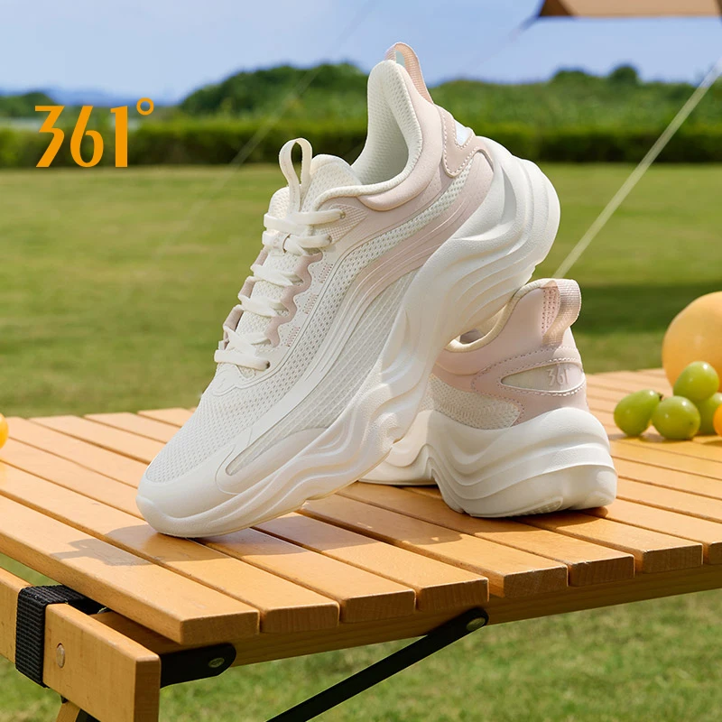 361 Degrees New Women Running RacingShock Absorbing Wear Casual All-Match Resistant Trendy Thick Bottom Female Sneaker 682412245