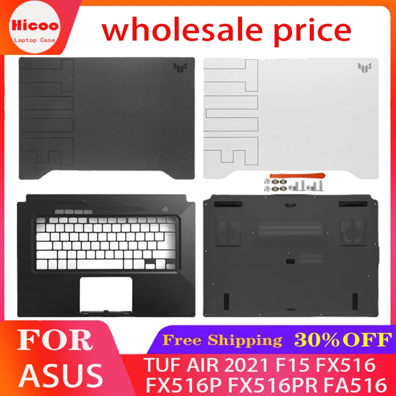 NEW For ASUS TUF AIR 2021 F15 FX516 FX516P FX516PR FA516 LCD Back Cover Palrmest Bottom Case Top Cover White Gray