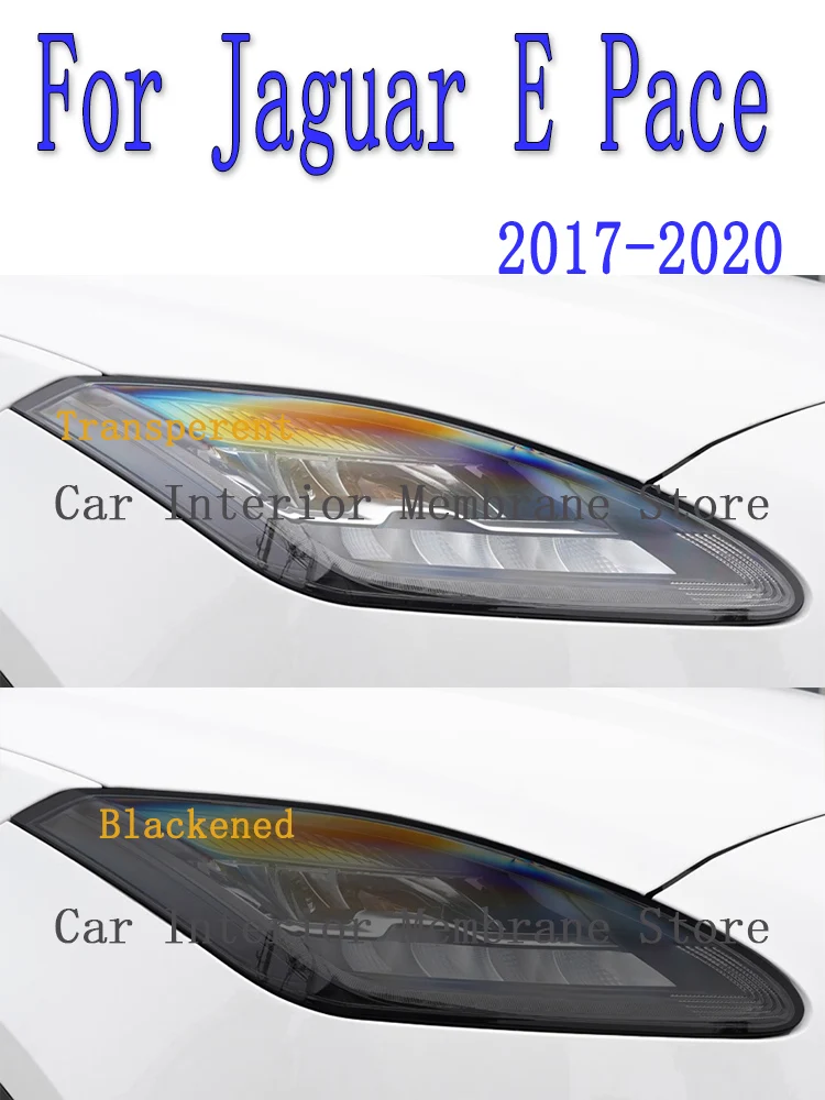 For Jaguar E Pace 2017-2020 TPU Car Exterior Headlights Anti-Scratch Protective Film Headlamps Repair Sticker Accessories Refit