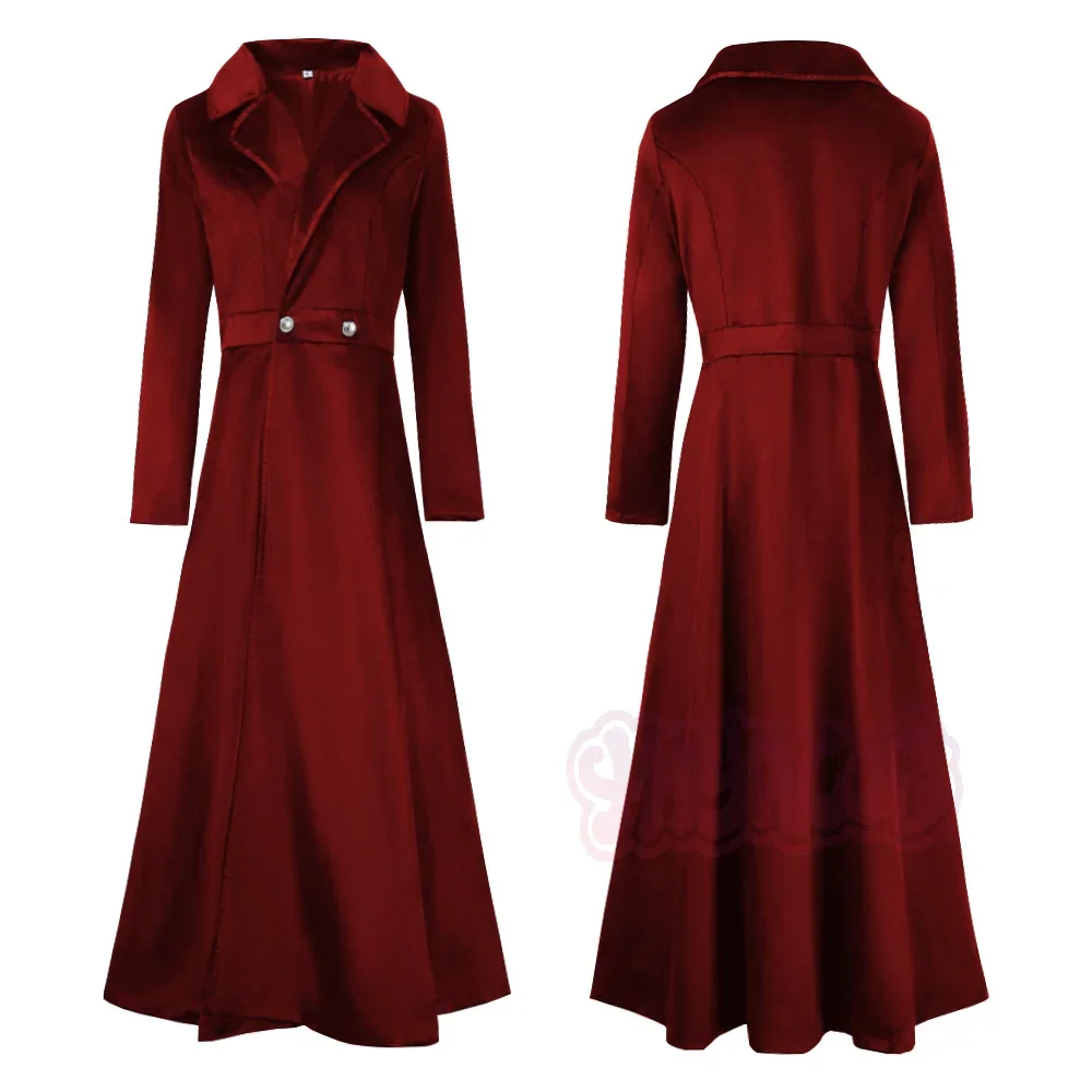 In Stock Women Elegant Velvet Long Coat Lapel Collar Formal Party Daily Stage Cosplay Outerwear