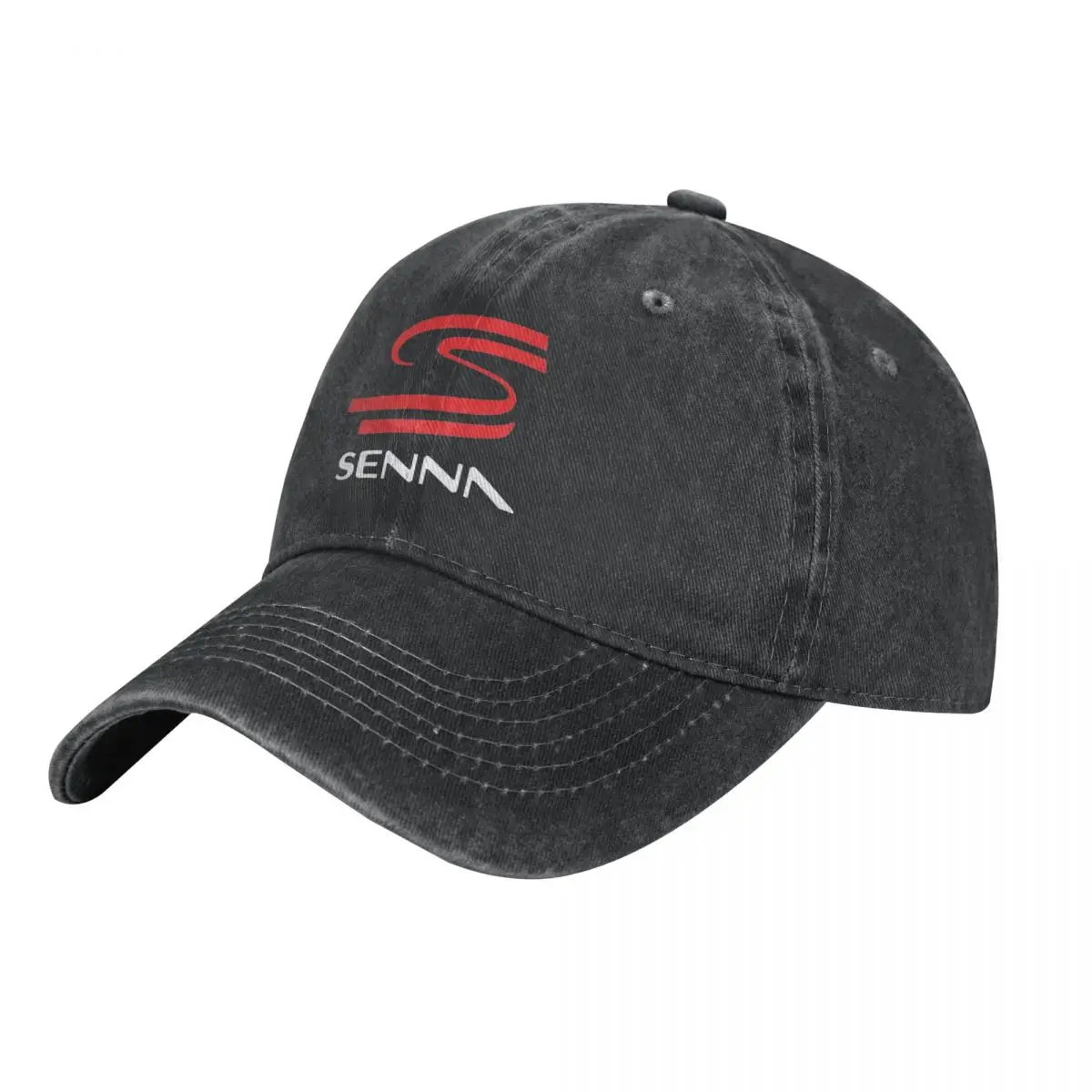 Red S Motorsports Ayrton Senna Stylish Denim Washed Baseball Cap For Women Cowboy Trucker Caps Spring Summer Sunscreen Hat