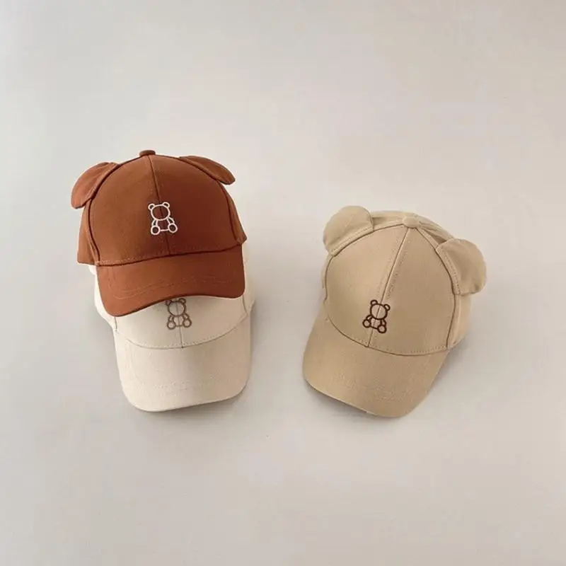 M89C طفل فتاة صبي قبعة بيسبول الدب نمط قبعة بيسبول قبعة الحماية من الشمس هدية