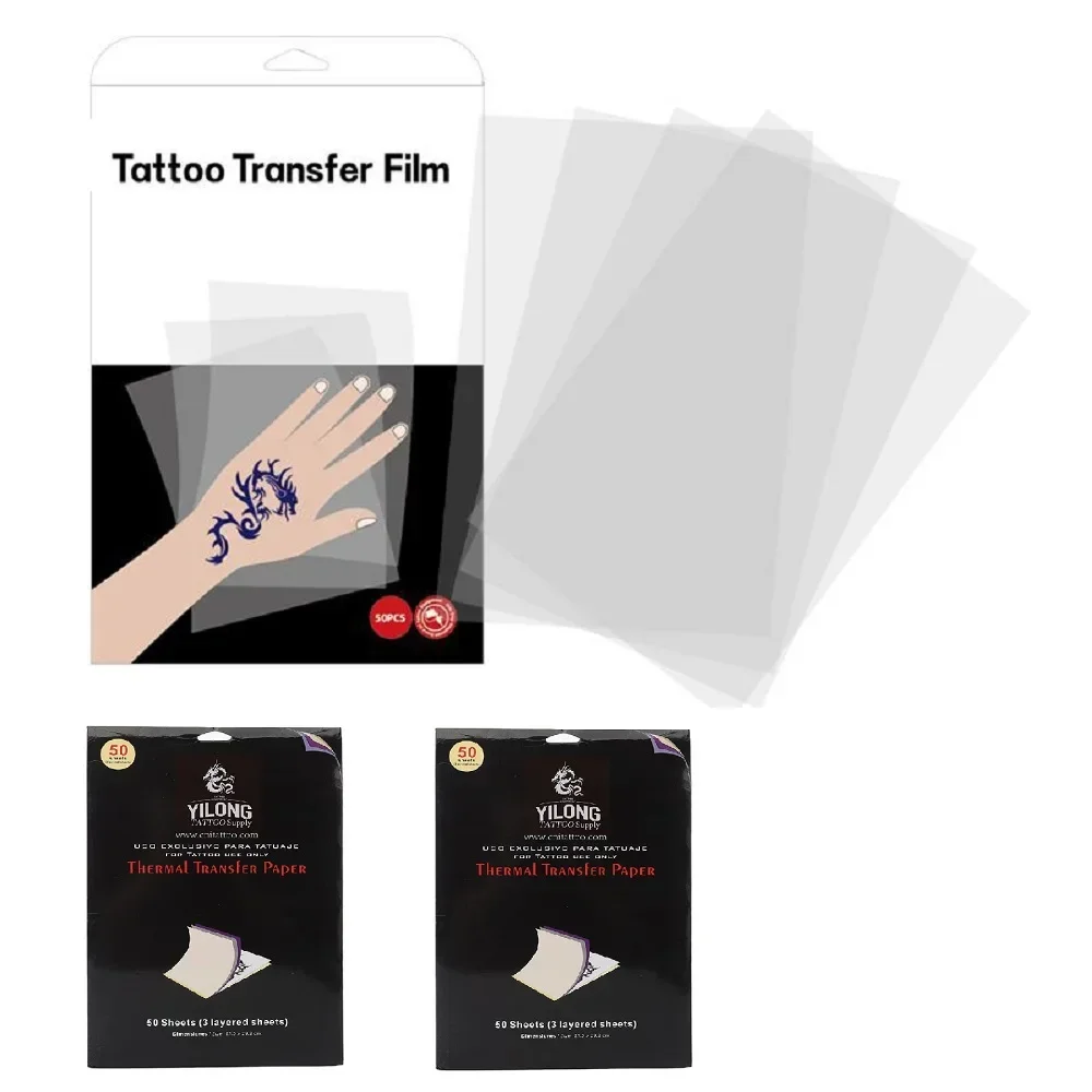 

100 Pcs Transparent Tattoo Transfer Paper Clear Pattern Thermal Tattoo Transfer Film Paper 30X21cm