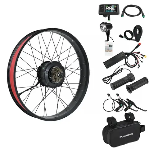 Powallon 52V 1000W Rear-wheel Hub Motor Kit, Optional OLD 175/190mm, 20*4.0 and 26*4.0