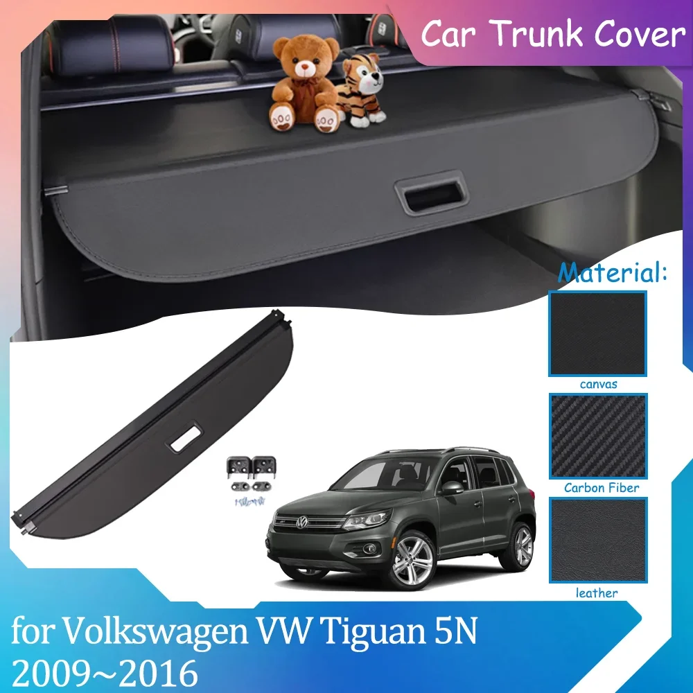 Car Trunk Covers for Volkswagen VW Tiguan 5N 2009~2016 2010 Rack Retractable Waterproof Curtain Shelter Cargo Pad Accessories