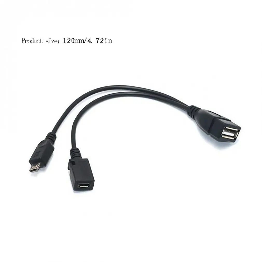 1 In 2 OTG Micro Usb Host Power Y Splitter Usb Adapter To Mirco 5 Pin Male Female Cable Durable Micro USB OTG Cable