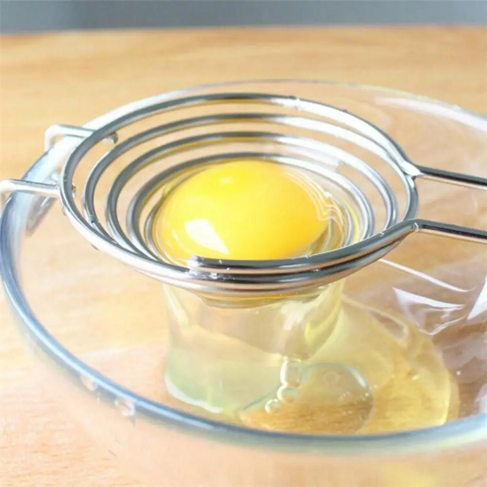 Egg Divider Long Handle Kitchen Tool Stainless Steel Circles Funnel Egg Yolk Separator Egg Tools for Kitchen