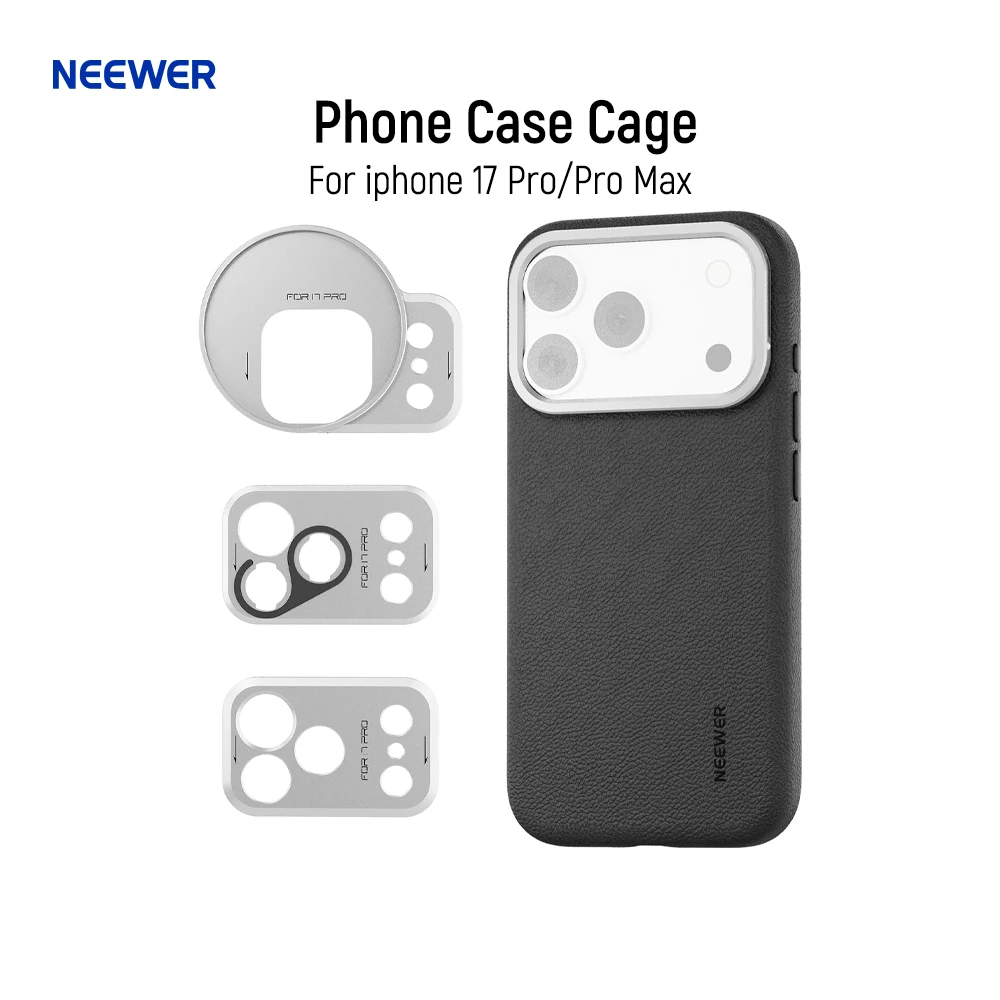 NEEWER Cage de coque de téléphone pour iphone 17 Pro/Pro Max, housse de protection modulaire robuste en TPU/PC avec anneau de filtre 67 mm