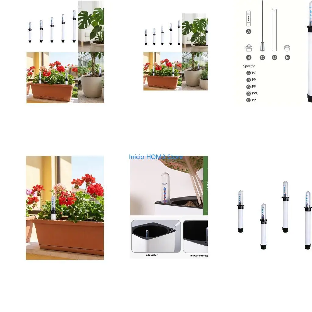 A5YD 5Pcs Plastic Soil Moisture Devices Water Level Meter Visible Water Level Signs Flower Pot Water Shortage Reminder