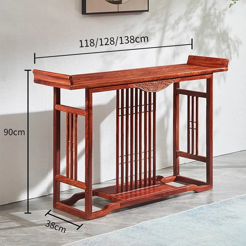 Hedgehog red sandalwood new Chinese bridge abutment mahogany strip case background table Shentai incense case