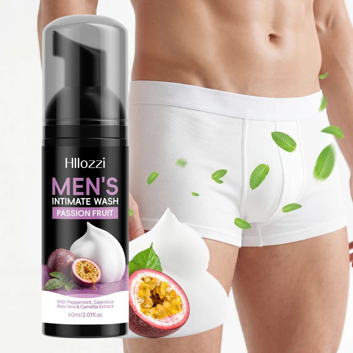 MEN'S INTIMATE WASH PASSION FRUIT，Long-lasting deodorizing men's wash foam, gentle cleanses and moisturizes, men's personal care