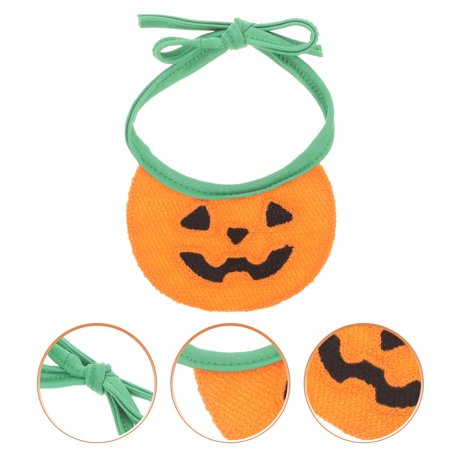 

1 Unit Pet Bandana Soft Cotton Blend Puppy Kitten Halloween Accessory Bright Pumpkin Print Adorable Look for Festival Party