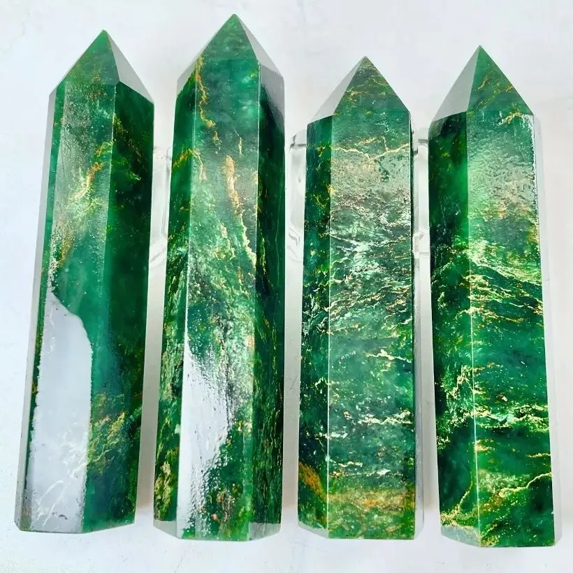 Natural Crystal Emerald Single Point Healing Crystals Quartz Interior Decoration, Meditation Energy Holiday Gift Home Decoration