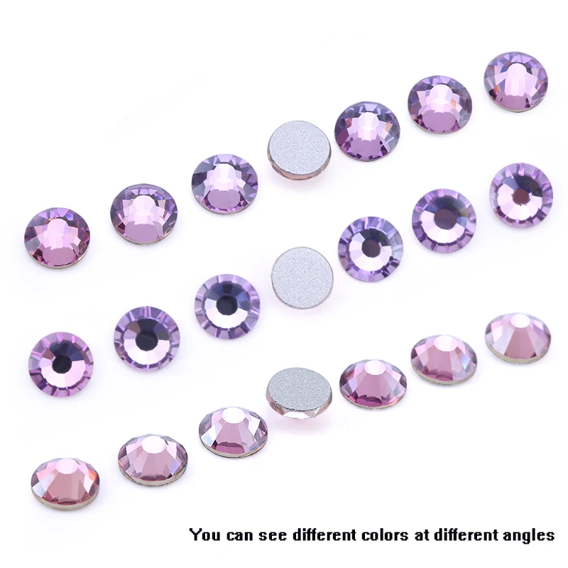 QIAO SS6-SS30 Volcano Rhinestones Glitter Nail Crystals Glass Non-Hotfix Silver FlatBack Glass Gems Decorations DIY