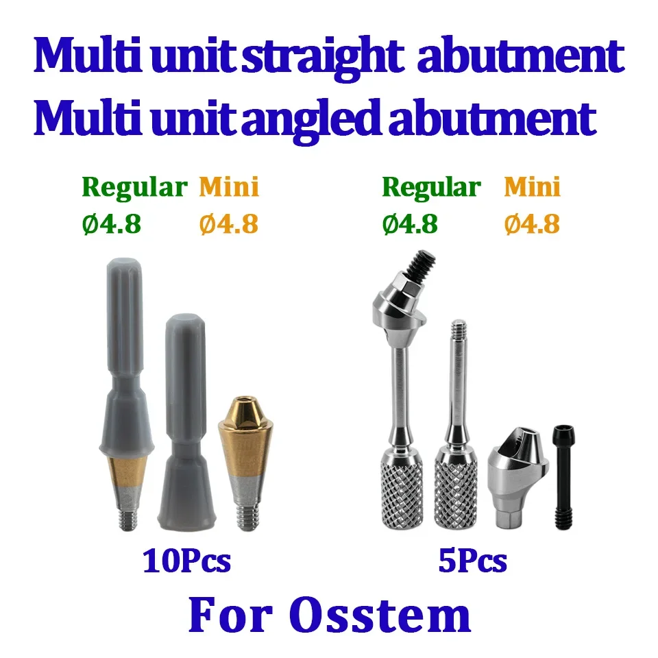10Pcs 5Pcs Multi Unit Straight & Angled Abutment for Osstem Implant System Prosthetic Components Parts Dental Surgery