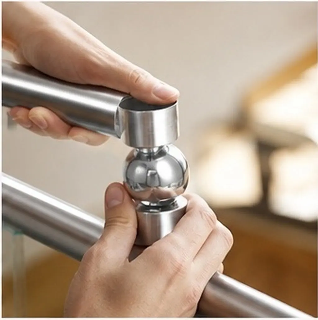 High Quality Stainless Steel Handrail Connector Fitting for Stair Railing Tubing Simple Design Universal Compatibility Handrail