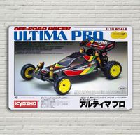 Metal Poster Vintage Rc Car Wall Deco Tin Sign Plaque Kyosho Ultima Pro Boxart  -aluminum