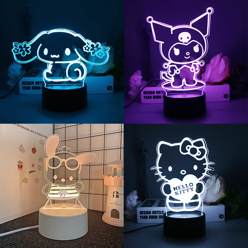 Hello Kitty KEROKERO KEROPPI My melody Creative Cartoon Bedside Night Light Atmosphere Light Kawaii Girl Heart Birthday Gift