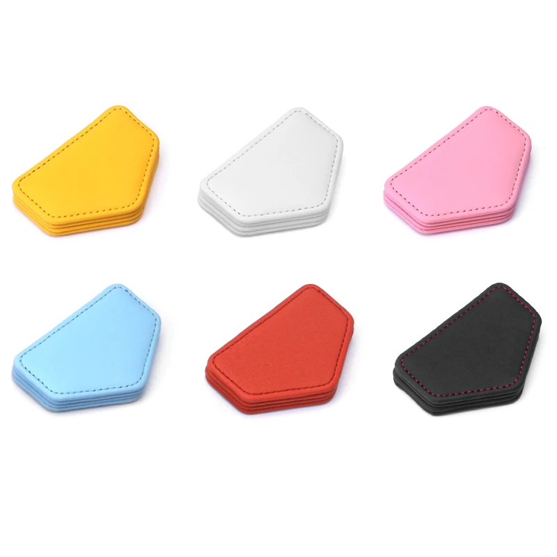Colorful Car Seat Belt Clips Mini Magnetic Safety Belts Limiter Universal PU Leather Fixed Clip Car Accessories Interior 50x75mm