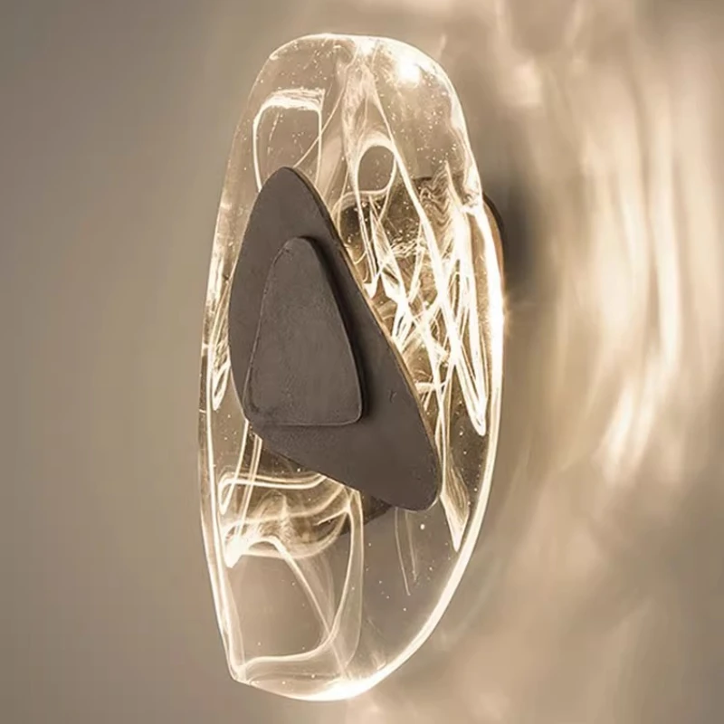 

Light Luxury Transparent Crystal Wall Lamps Post-modern Minimalist Living Room Background Wall Decor Staircase Hallway Kitchen