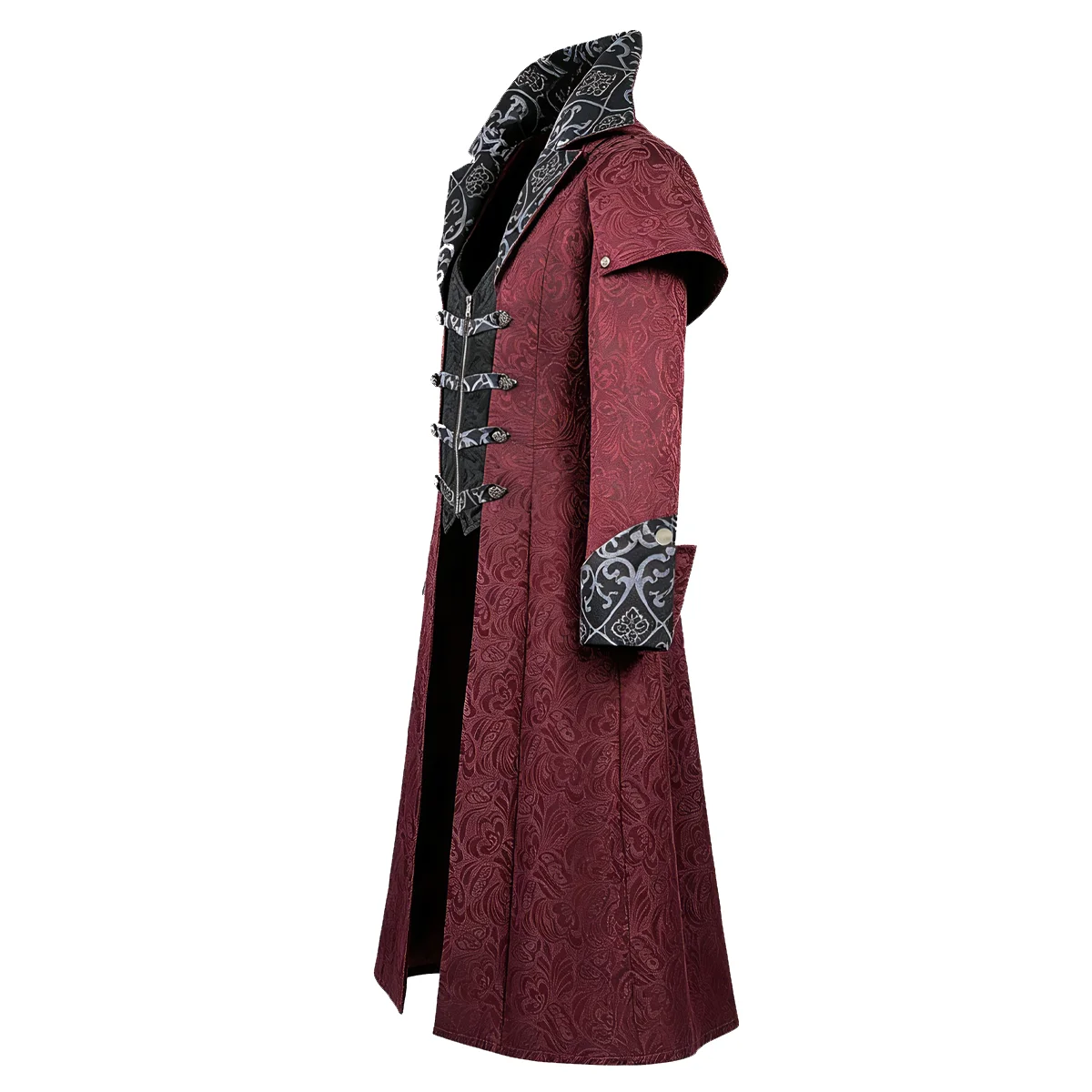 Abrigo Chaqueta Medieval de Halloween, Disfraz de Cosplay de Banquete de Palacio Vintage Oscuro Gótico para Hombre Europeo