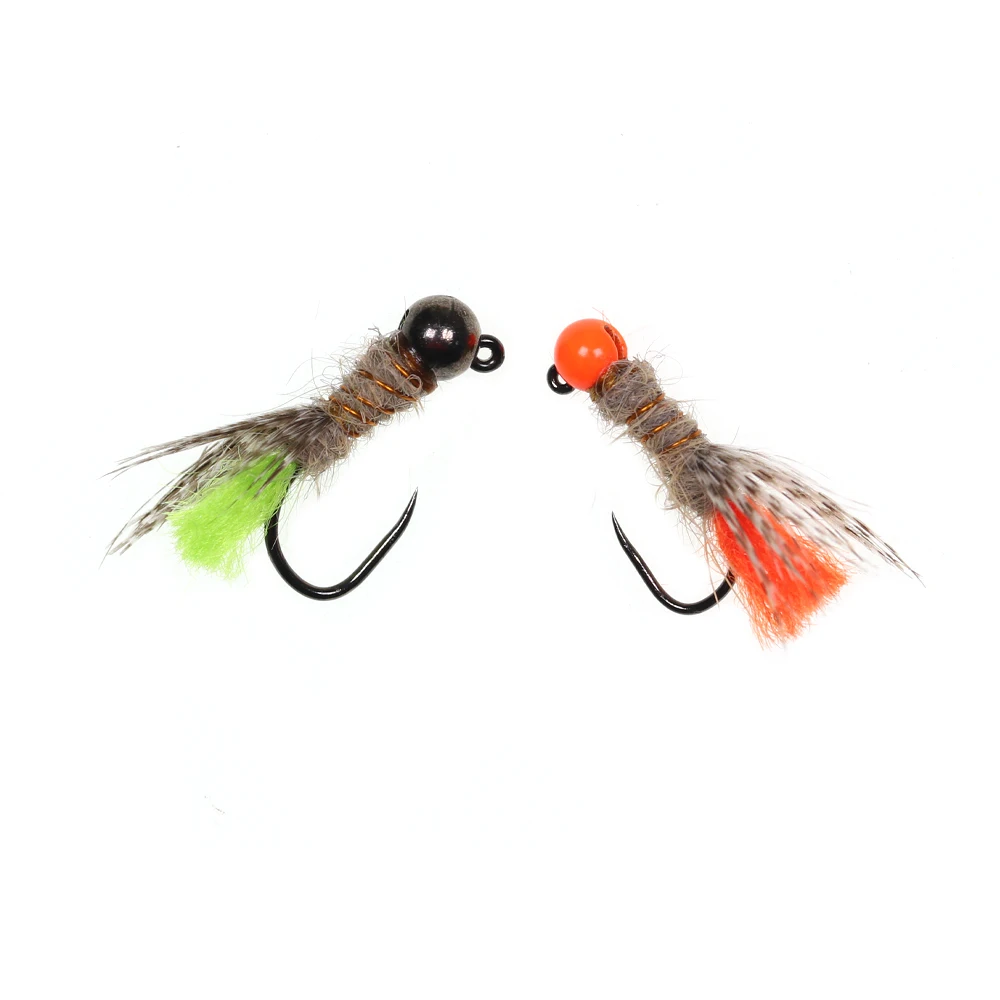 # 12 # 14 حبة التنغستن رئيس مختلس النظر العلبة Barbless تهزهز حورية غرق سريع لسمك السلمون المرقط Grayling Bluegill حمامات السباحة العميقة الصيد إغراء #6