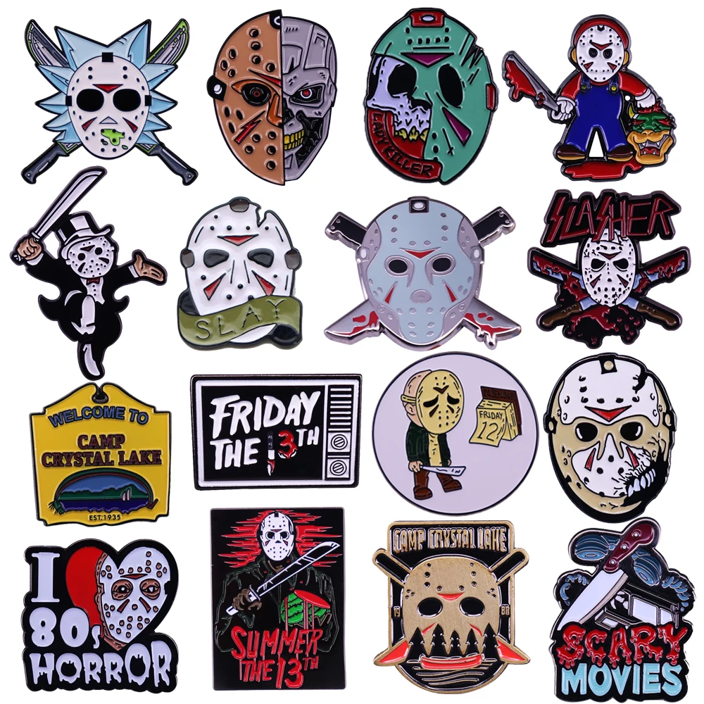 

Halloween Horror Movie Series Lapel Pins for Backpack Enamel Pins Brooches for Clothing Briefcase Badges Jewelry Decorations