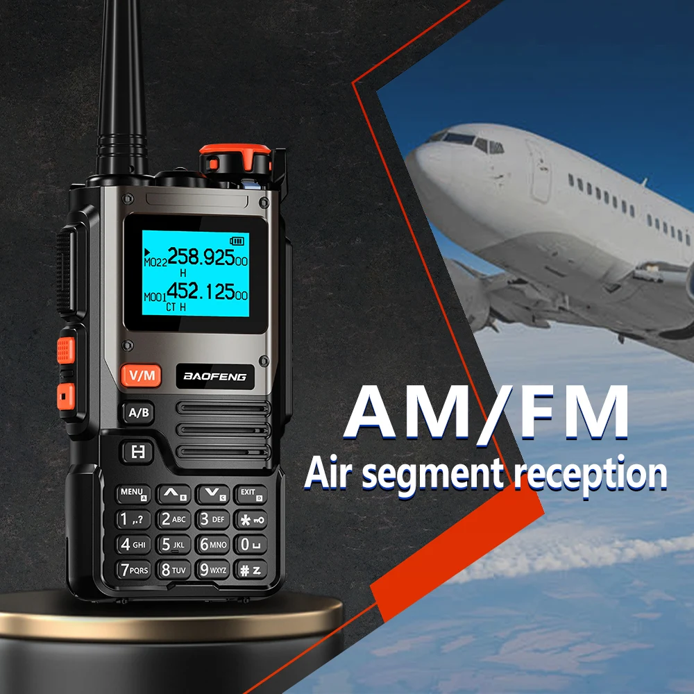 1pc baofeng bf uvk61 am fm ar multi banda de emergência noaa receptores sem fio ruído inteligente cancelar walkie talkie amador