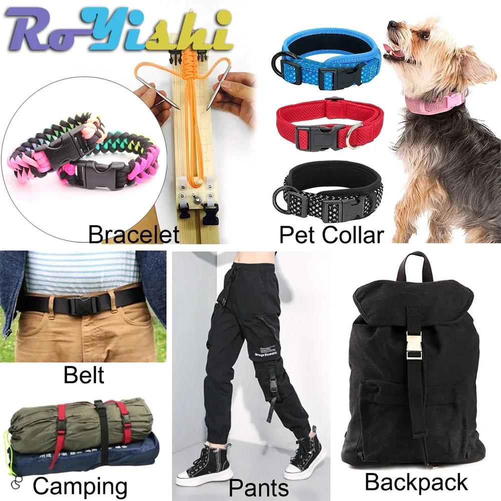 2-100Pcs 16/20/26mm Plastic Curved Side Release Buckle with Lock for Parachute Bracelet Luggage and Backpack Accessories