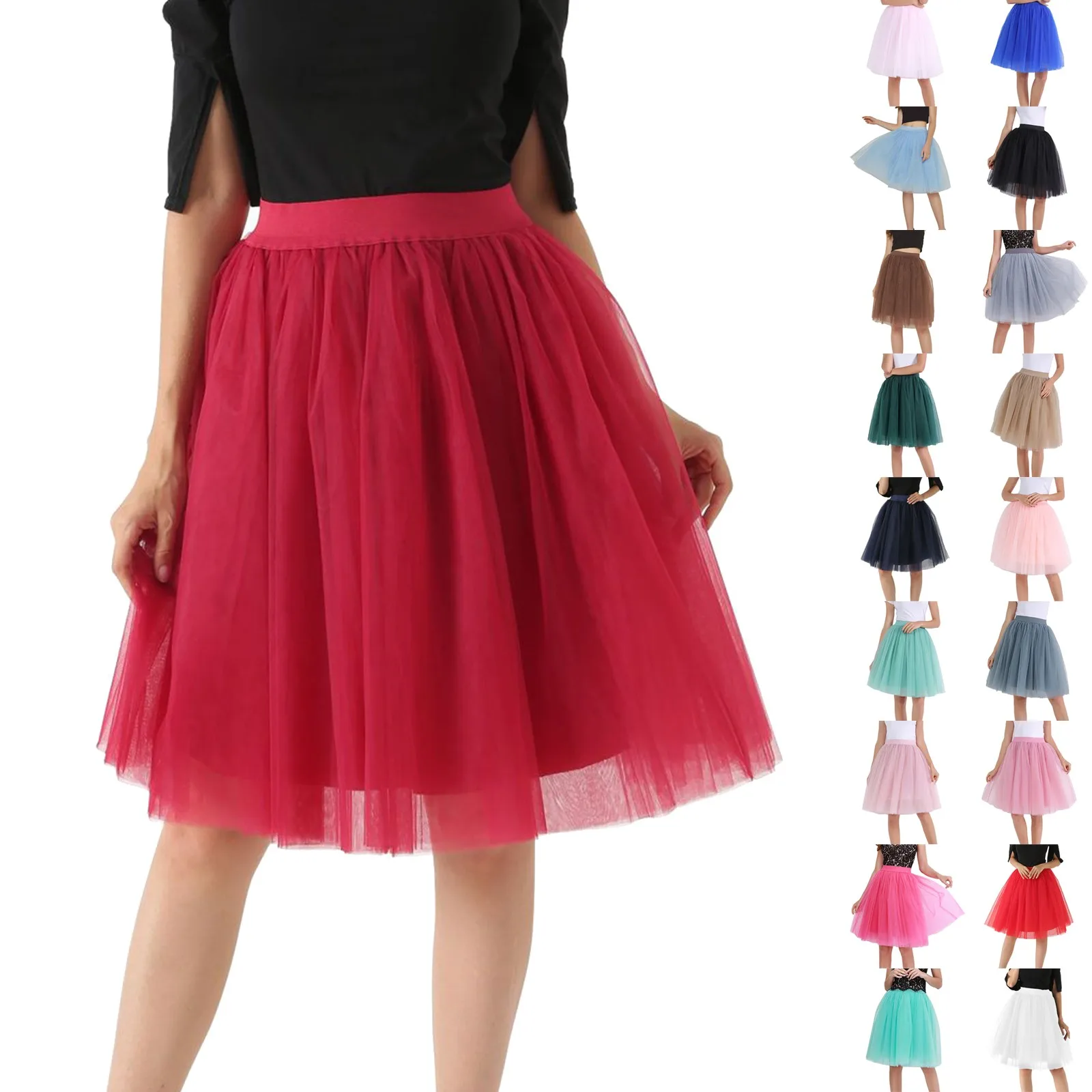 Carnivals New Women Tulle Skirts Knee Length Long Adult Tutu Layered Short Prom Party Midi Skirt Costume Ball Gown Mardi Gras