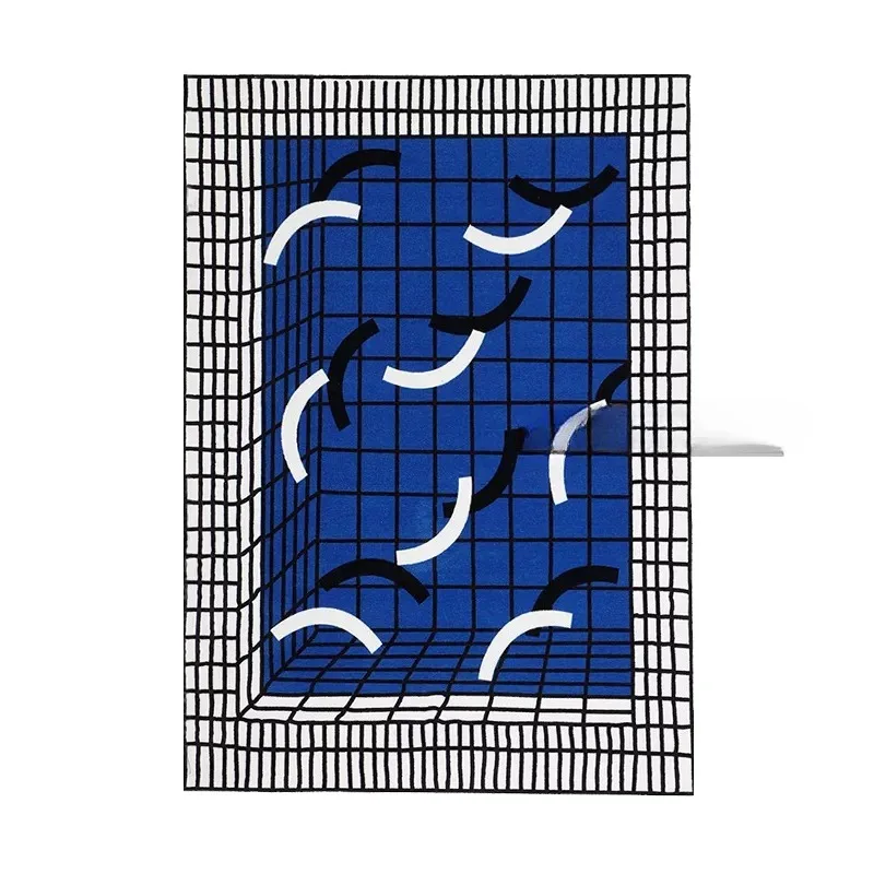 Fun design living room, e-sports room room art, blue carpet mat