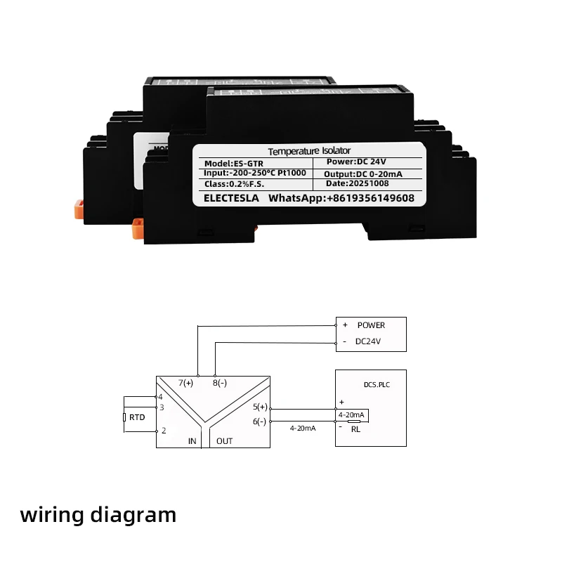 Temperature Converter Pt100 Pt1000 Input 4-20mA 0-10V 0-5V Thermal Resistance Temperature Transmitter Signal Isolator Converter