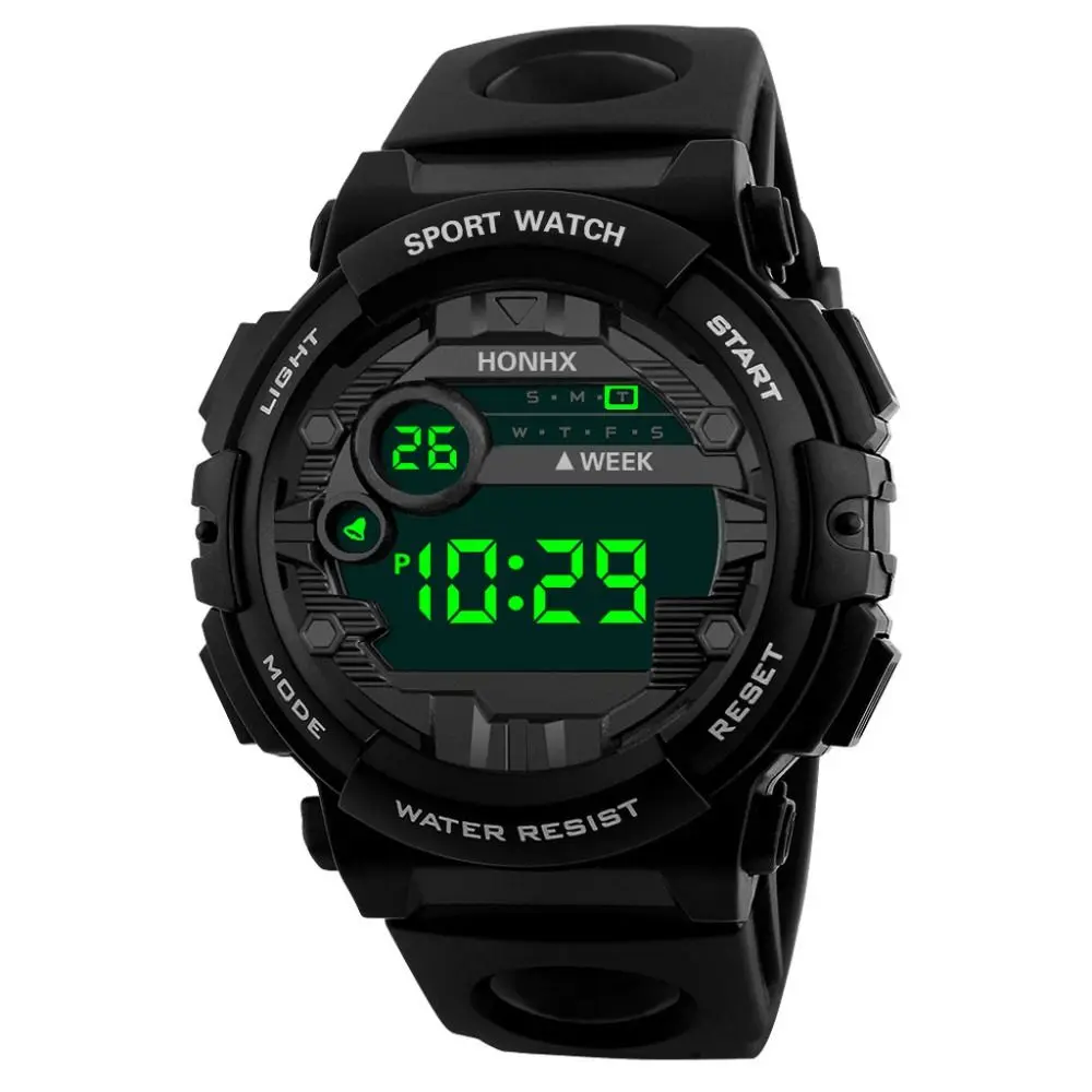 

High Quality Waterproof Sports Watch Simple LED Screen Digital Watch Casual Multifunction Clock Men