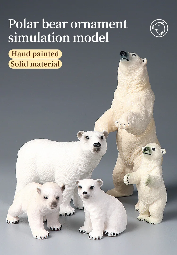 Eisbär-Actionfiguren-Spielzeug – simuliertes Ozean-Meer-Tier, solides Modell-Figuren-Set für Dekoration und Sammlung, ideales Geschenk – Detail 1