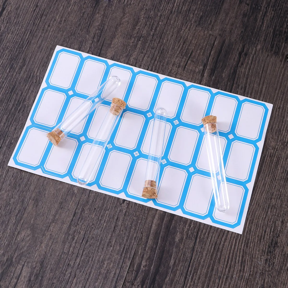 

100pcs 1.2X7.5Cm Plastic Test Tubes Cork Stoppers Clear Leak-Proof Samples Travel Storage Science Experiments