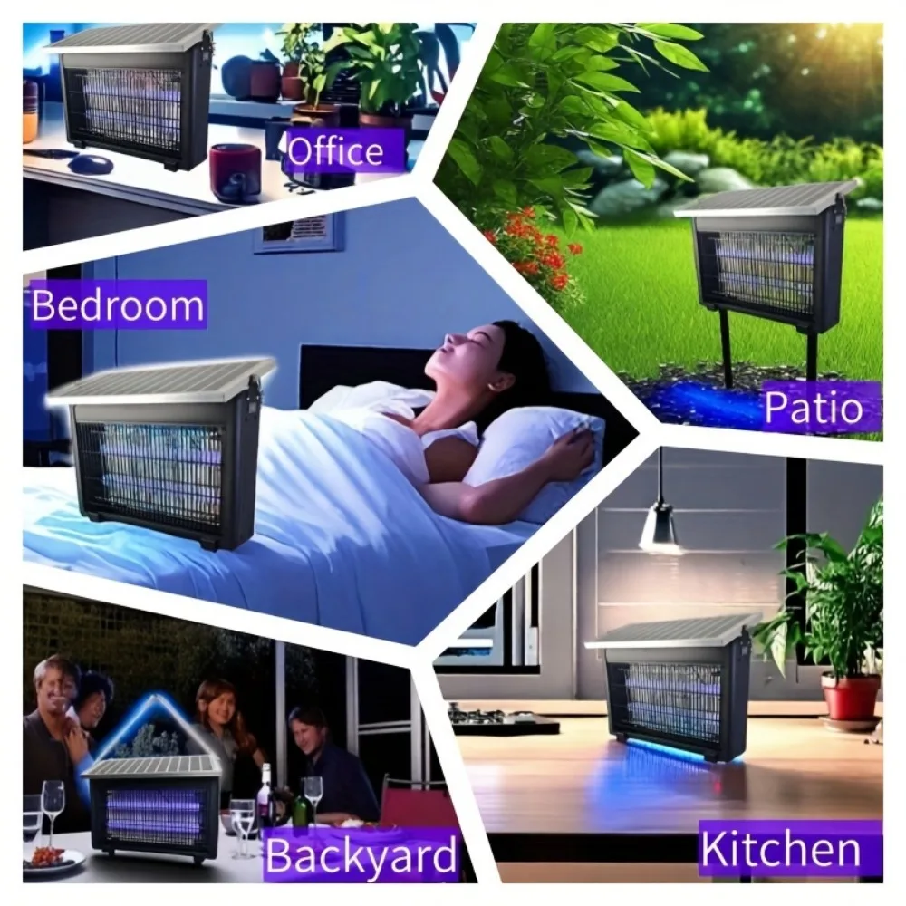 40W 6000mAh Battery Solar-Powered Mosquito Killer Light Source - Outdoor Waterproof Bug Zapper Ideal for Garden Patio & Camping