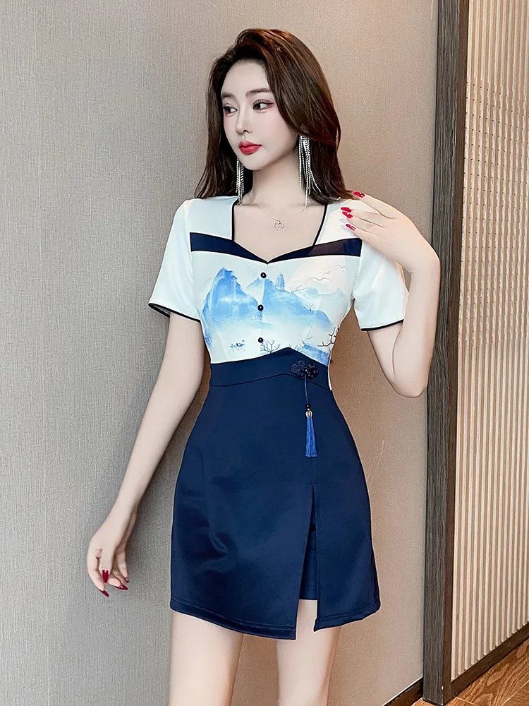

Elegant Slim-Fit Soft Foot Bath Technician Workwear Set for Health Care Center And Foot Massage Shop V-Neck Short Sleeve Poly...