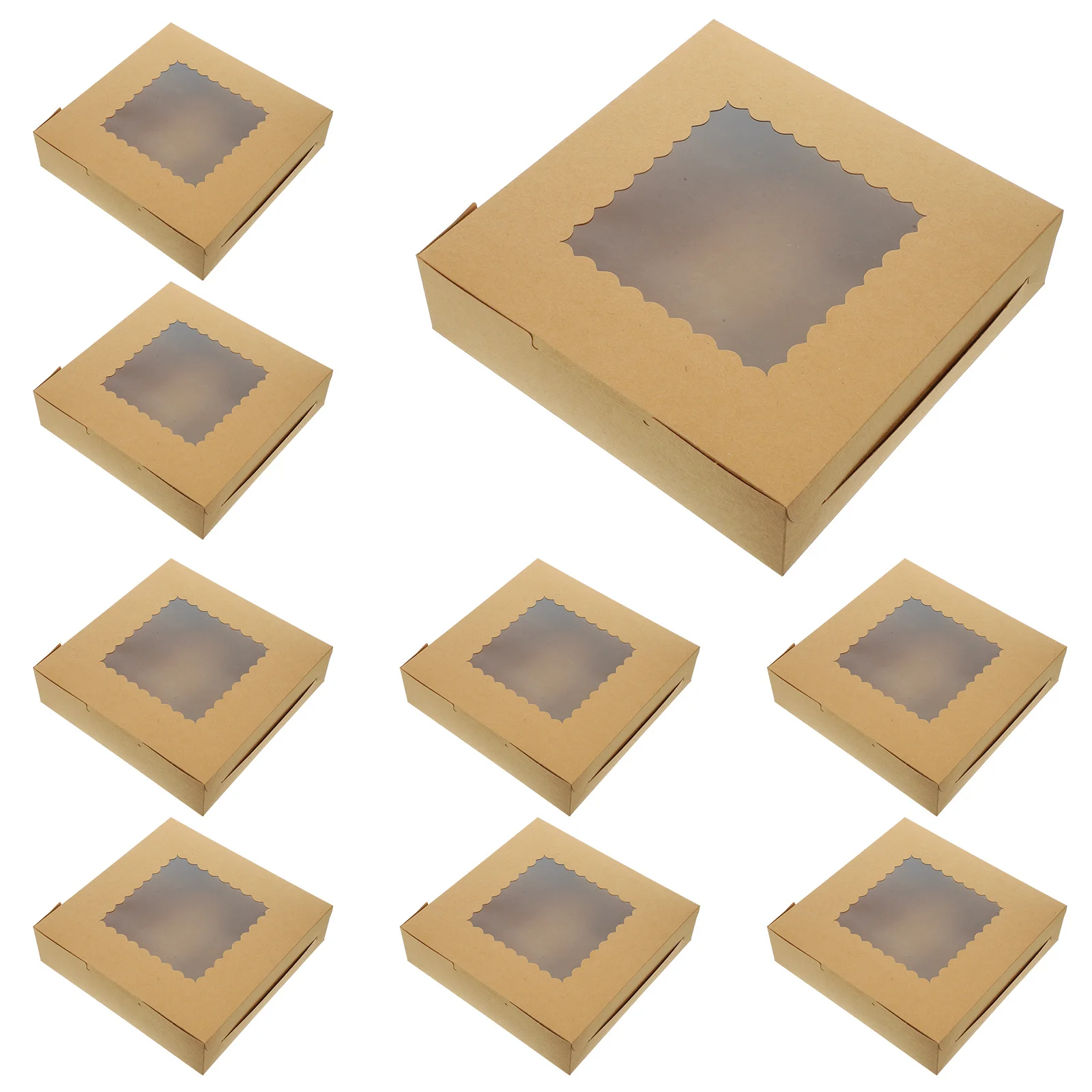 

12Pcs Pie Boxes with Window Small Cake Packaging Boxes Lightweight for Birthday Party Outdoor Celebrations Box for Cookies