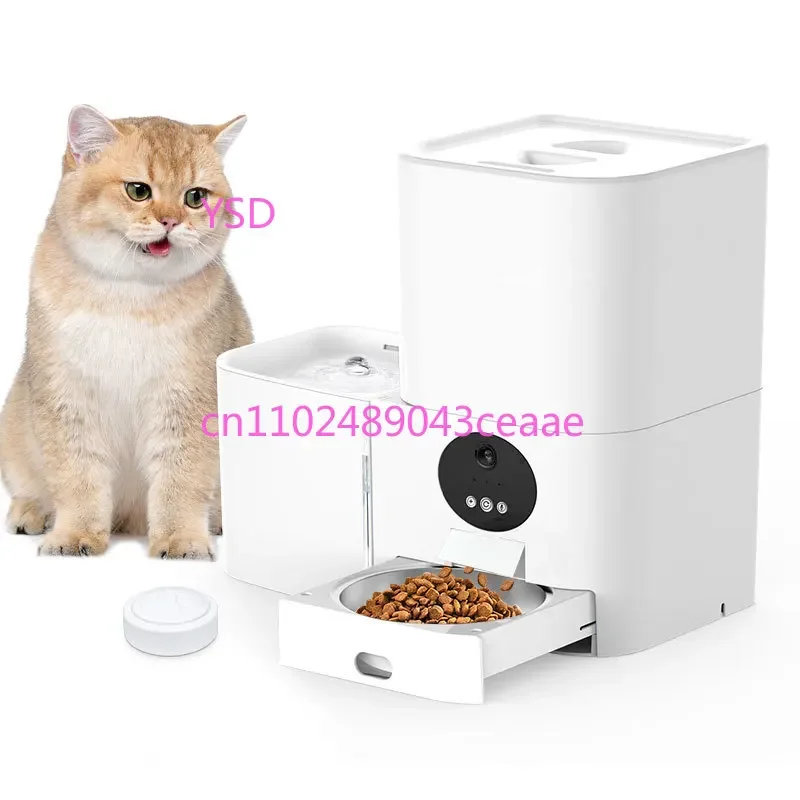 Pet Automatic Feeder & Water Dispenser (Large Capacity, Dog/Cat Bowls, All-in-One Food/Water Container, Spot Wholesale)