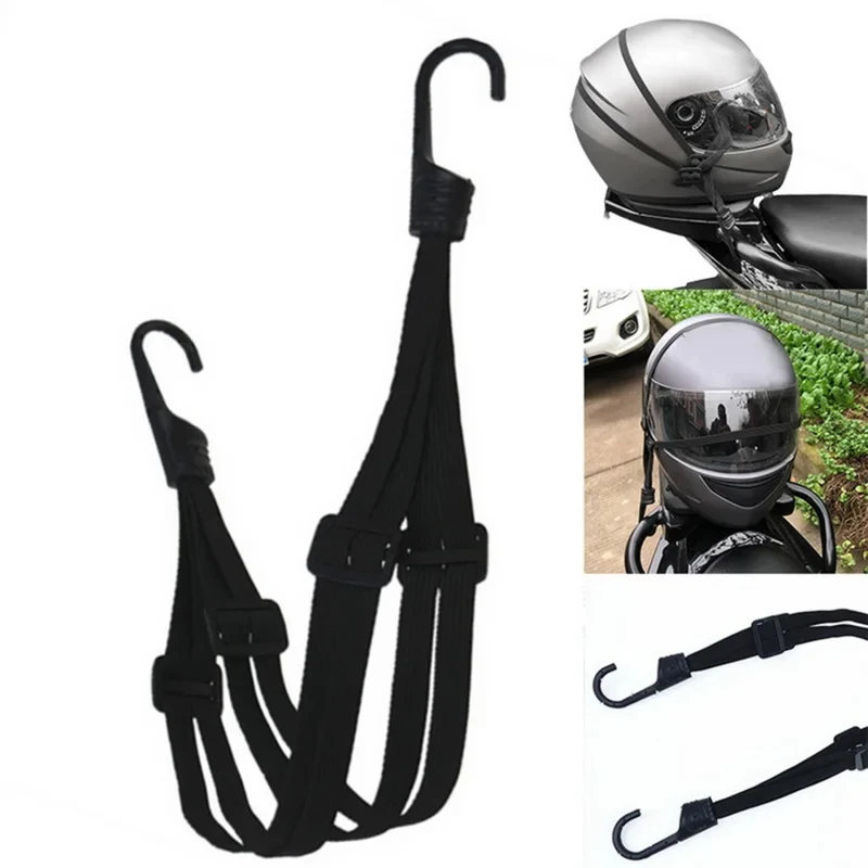 Universal 60/90cm Motorcycle Luggage Belt Moto Helmet Gears Fixed Elastic Buckle Rope High Strength Retractable Protective Net