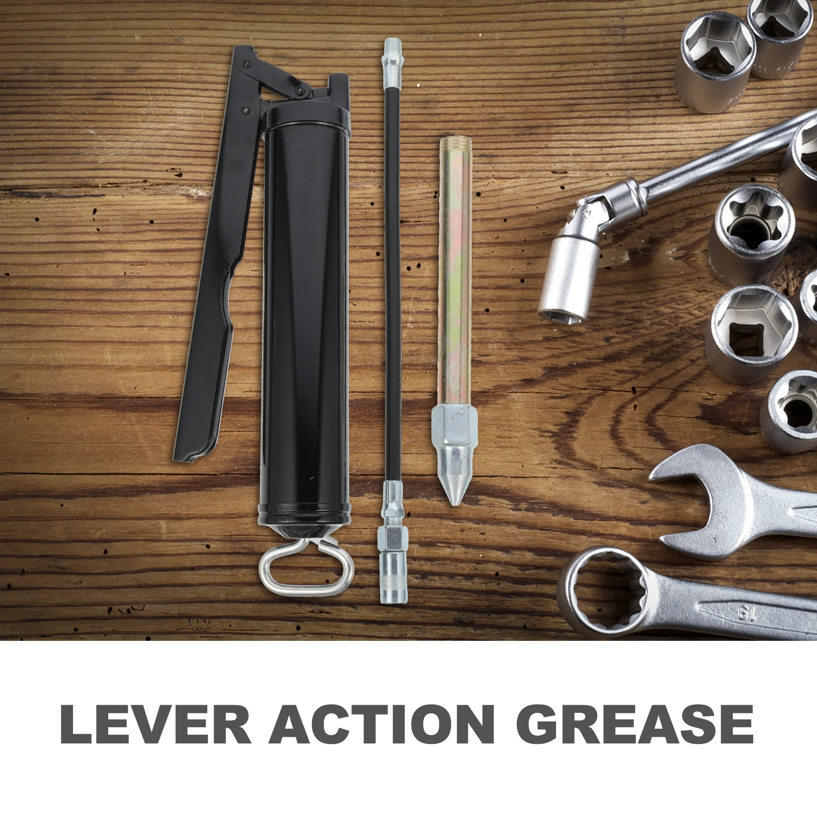 

Seamless Steel Pipe Heavy Duty Grease Gun Manual Lever Lubrication Tool Car Auto Large Capacity Smooth Operation Professional