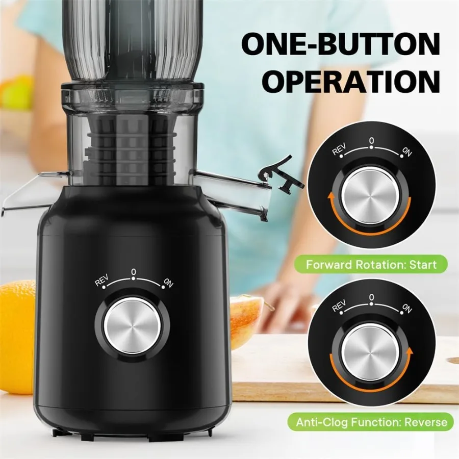 آلات عصارة بالضغط البارد مع مزلقة تغذية واسعة مقاس 5.3 بوصة لاستخراج العصير الفعال من الخضروات والفواكه #5