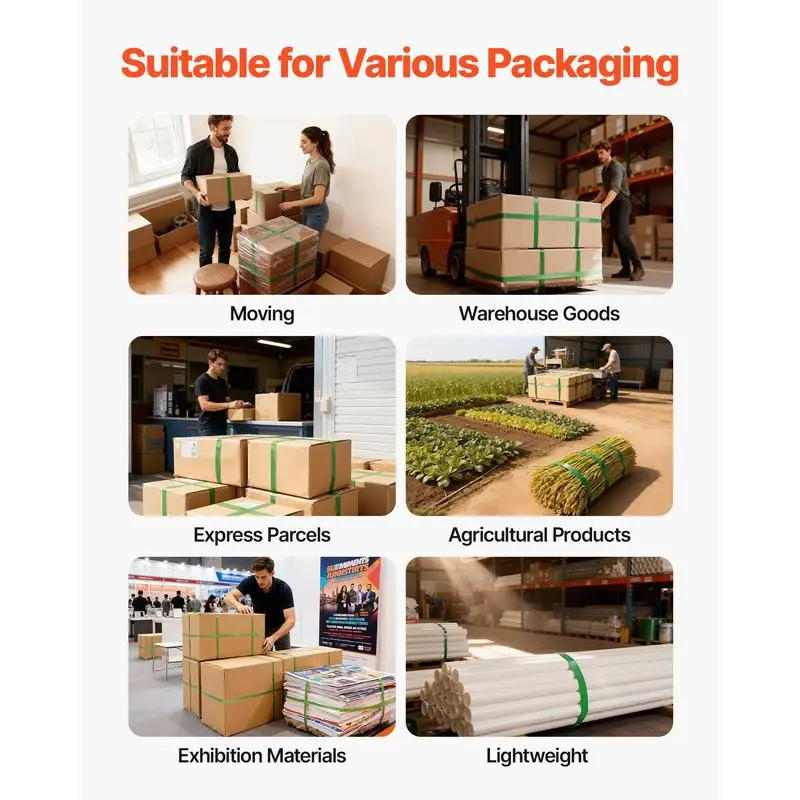 Banding Strapping Kit, Heavy Duty Banding Sealer Tool with 1500 ft PET Band, 450 Metal Seals, 150 Corner Protectors & Gloves, Plastic Pallet Packaging Strapping Kit for Warehouse/Shipping/Moving view 6