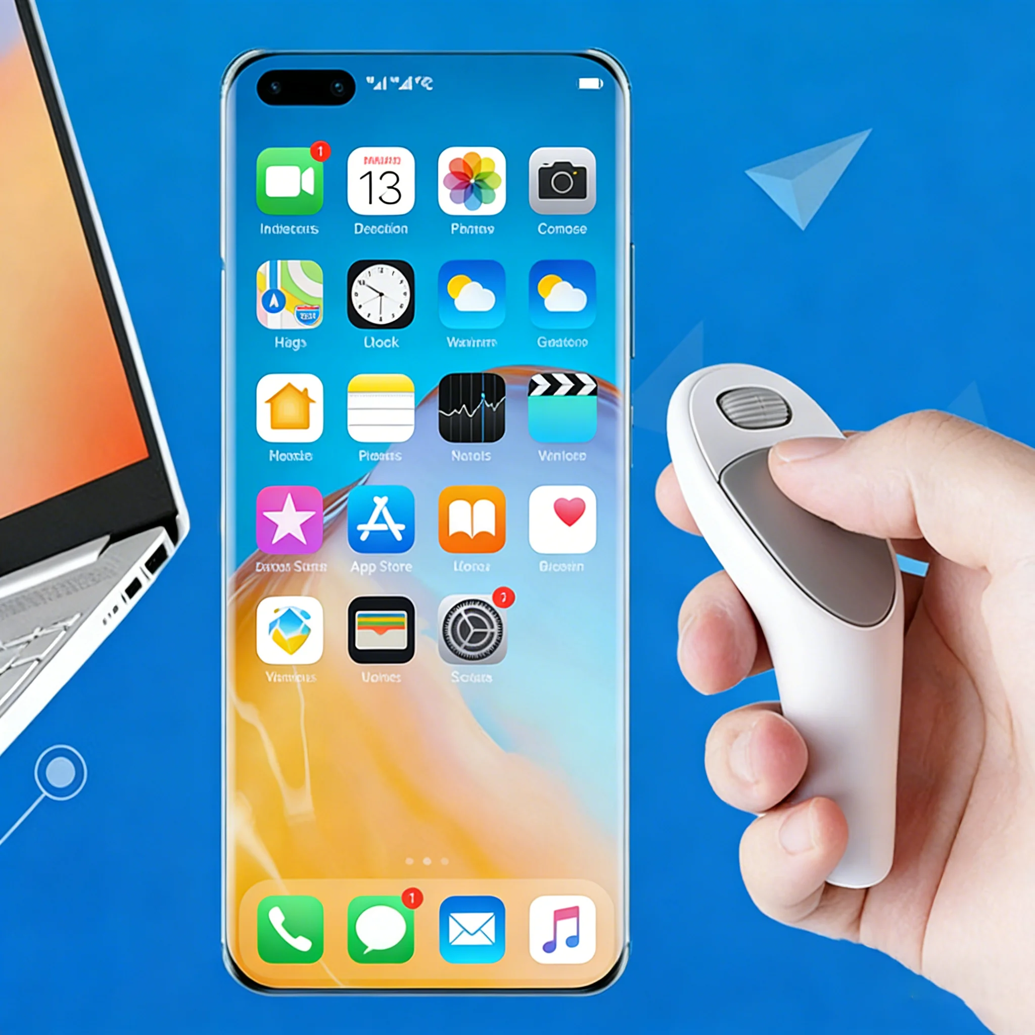 

Mini Wireless BT Mouse Remote Control Rechargeable Type-C Mice Touch Control Thumb Finger Mouse for Phone IPad Tablet