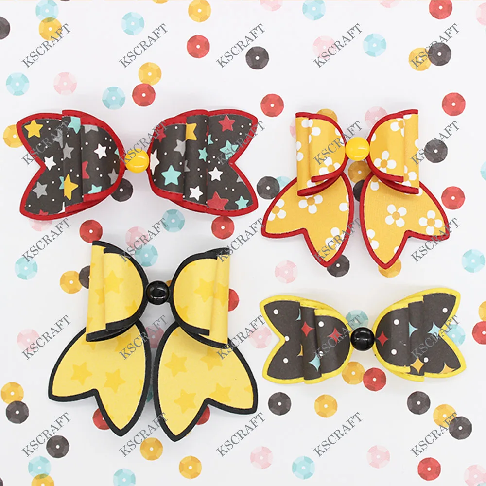 KSCRAFT Cute Bows Metal Cutting Dies Stencils for DIY Scrapbooking Decorative Embossing DIY Paper Cards