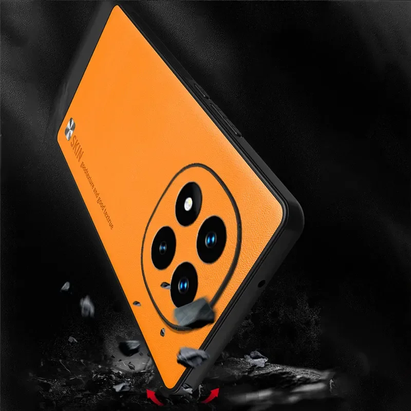 Custodia per telefono con cover posteriore in pelle PU antiurto per Redmi Note 14 Pro Plus 14C 5G 4G Protezione per lenti Custodie morbide in silicone antigoccia