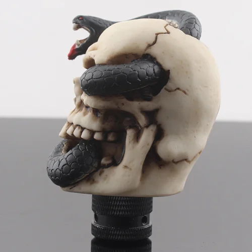 Imagen 2 del producto Perilla de palanca de cambios Manual Universal personalizada con calavera sin ojos para coche, accesorios para camión Sedan Coupe Suv Crossover Wagon Hatchback