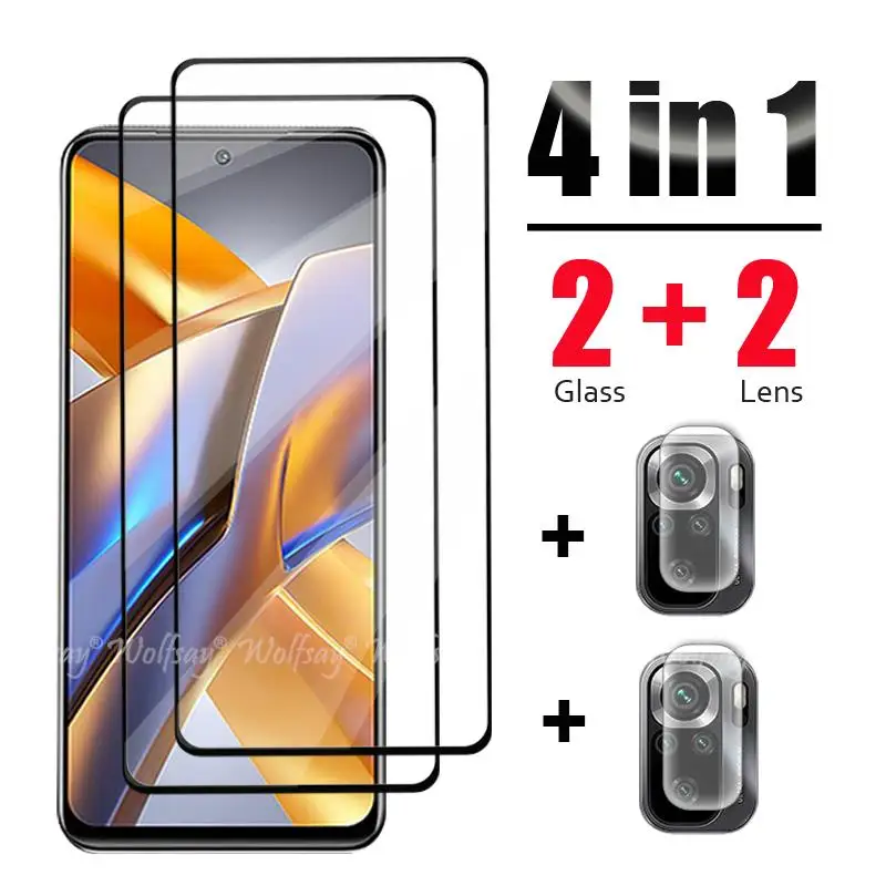 Para Xiaomi POCO M5S vidrio para POCO M5S M5 X4 GT F4 X4 M4 Pro X4 X3 M3 Protector de pantalla de vidrio templado película de lente POCO M5S vidrio