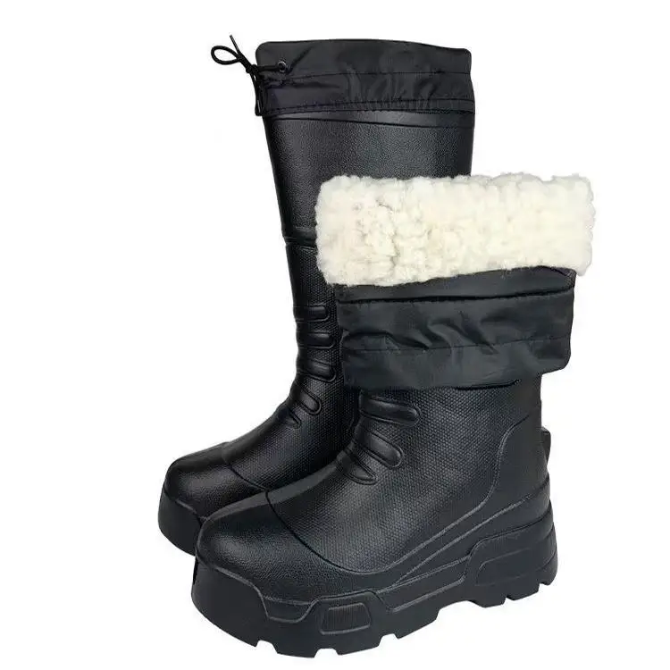 Thickened Cotton EVA Foam Rain Boots Men Women Anti-Slip Oil Resistant Food Fisheries Cold Storage Water Boots Anti-Freeze
