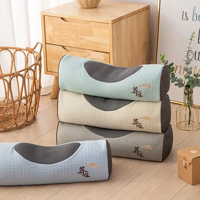 Pure Buckwheat Husk Health Pillow Knitted Cotton Neck Protection Pillow Core Single Person Hard Pillow for Student Dormitories